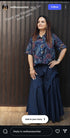 Blue Shirt with Drape Flared Pants